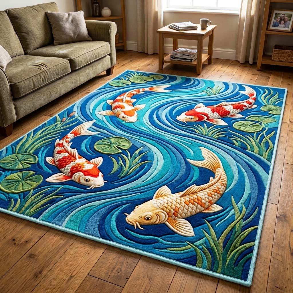 River Flow Area Rug - Non-Slip Washable 3D Print Rug for Living Room & BedroomTVC2108396