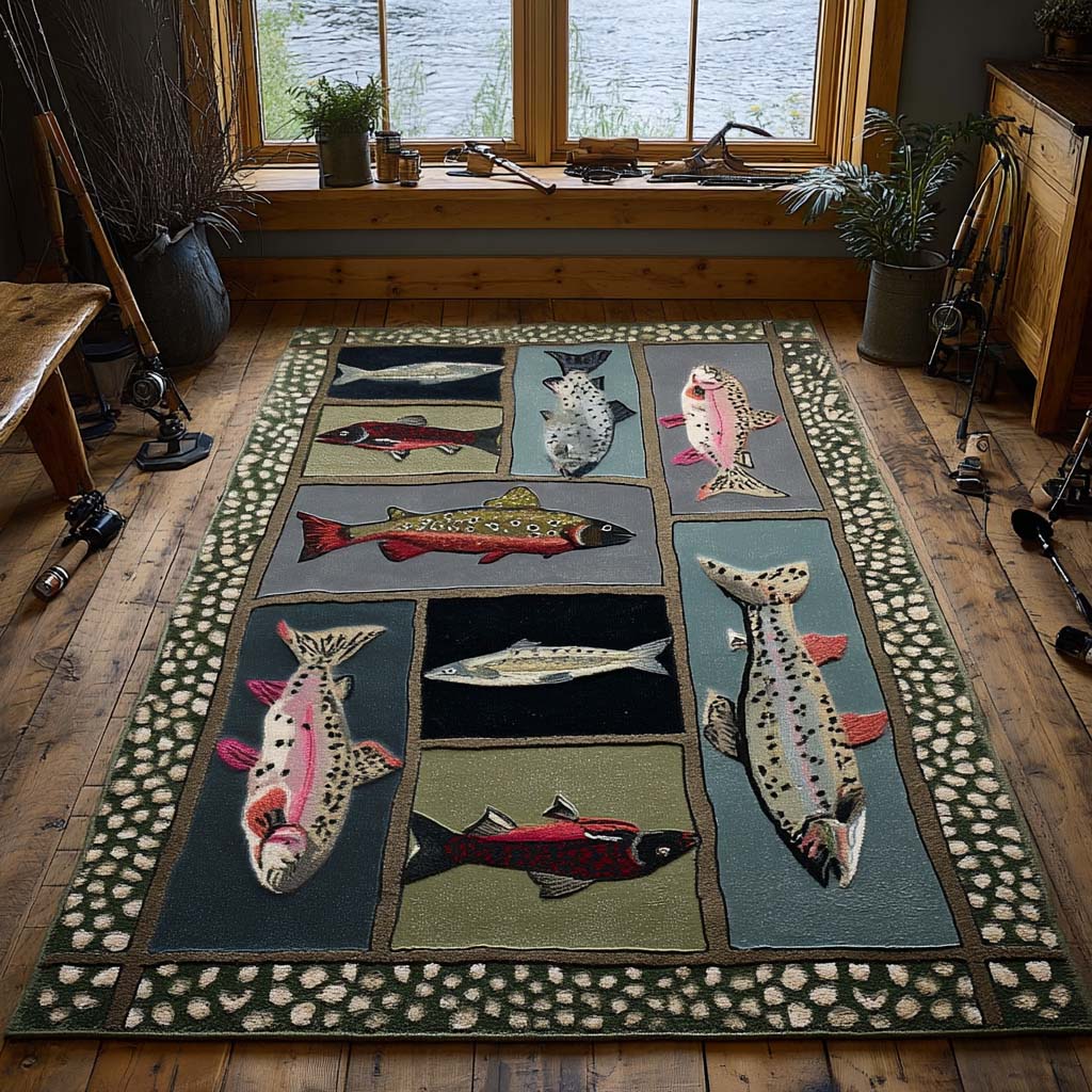River Treasure Area Rug - Non-Slip Washable 3D Print Rug for Living Room & BedroomTVC2108278