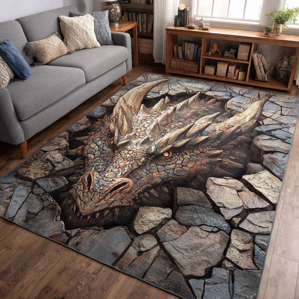 Rock Breaker Area Rug - Non-Slip Washable 3D Print Rug for Living Room & BedroomTVC2108277