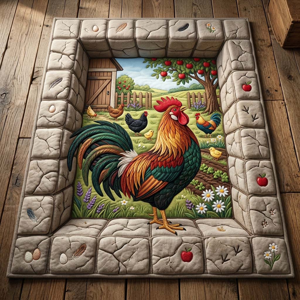 Rooster Garden Wall Area Rug - Non-Slip Washable 3D Print Rug for Living Room & BedroomTVC2108366