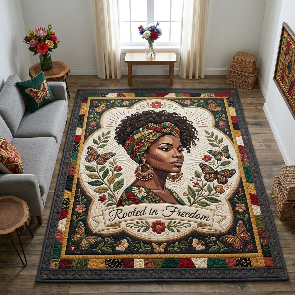 Rooted Freedom Area Rug - Non-Slip Washable 3D Print Rug for Living Room & BedroomTVC2108396
