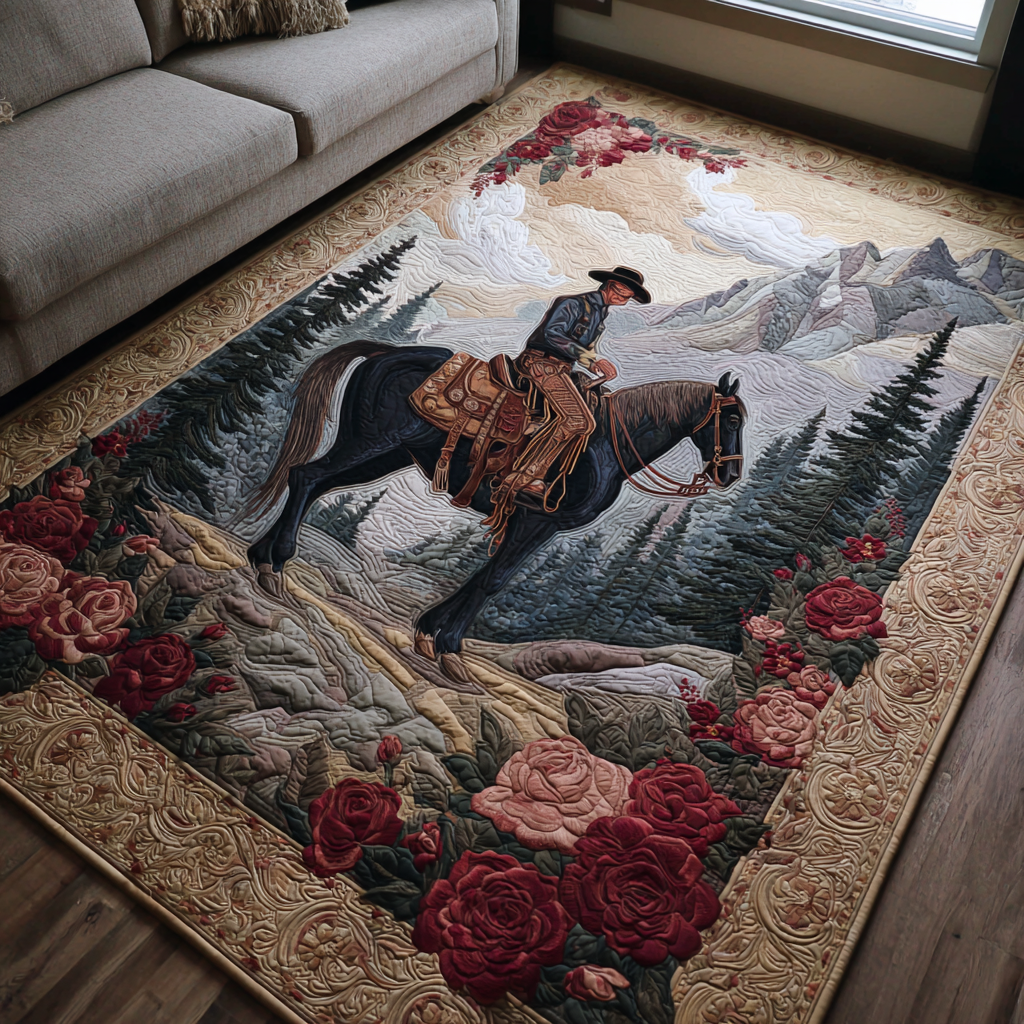 Rose Prairie Area Rug - Non-Slip Washable 3D Print Rug for Living Room & BedroomTVC2108277