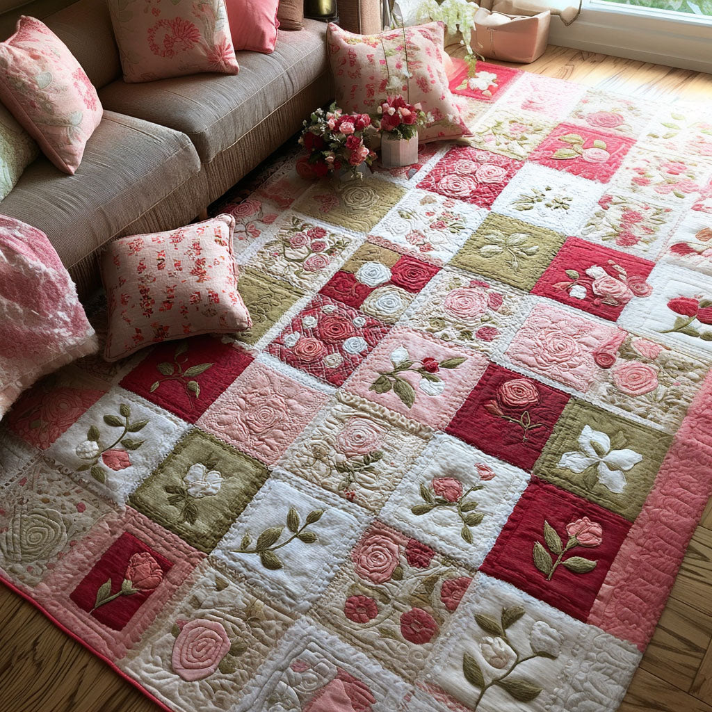 Rosy Hearth Story Area Rug - Non-Slip Washable 3D Print Rug for Living Room & BedroomTVC2108277
