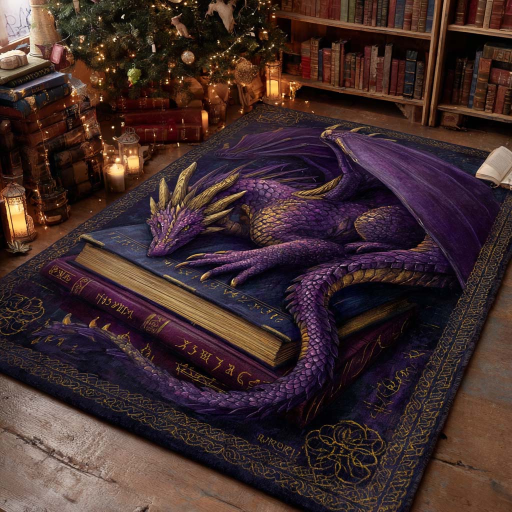 Royal Amethyst Keeper Area Rug - Non-Slip Washable 3D Print Rug for Living Room & BedroomTVC2108277