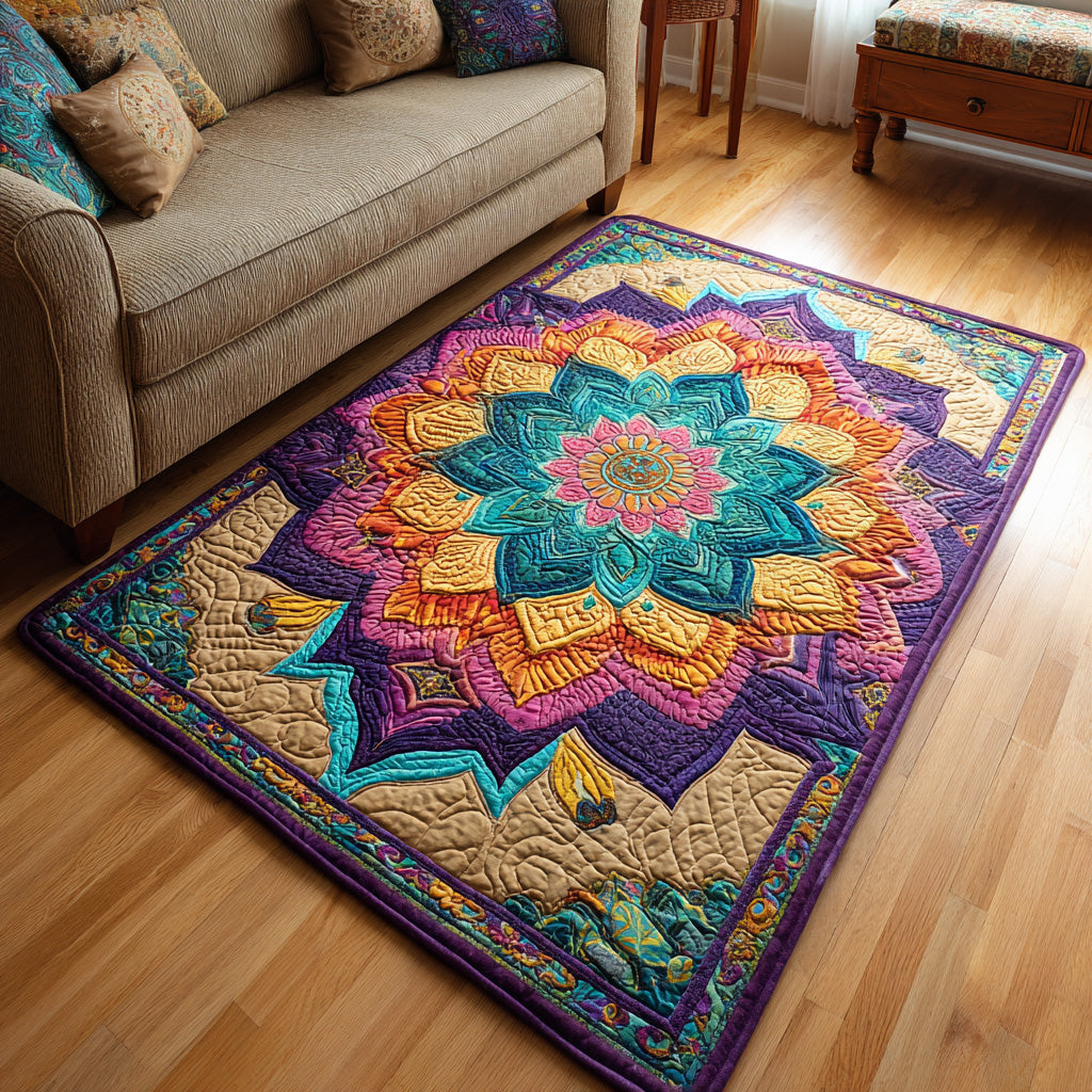 Royal Lotus Area Rug - Non-Slip Washable 3D Print Rug for Living Room & BedroomTVC2108277