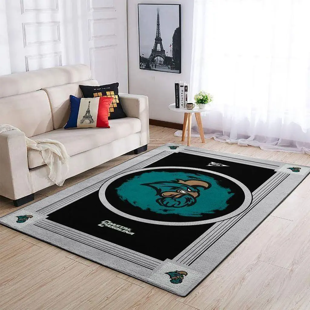 Rug Coastal Carolina Coastal Inspired Living Room Decor Black and Teal