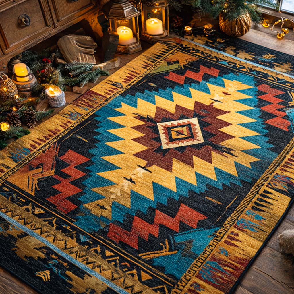 Rustic Canyon Geometry Area Rug - Non-Slip Washable 3D Print Rug for Living Room & BedroomTVC2108276
