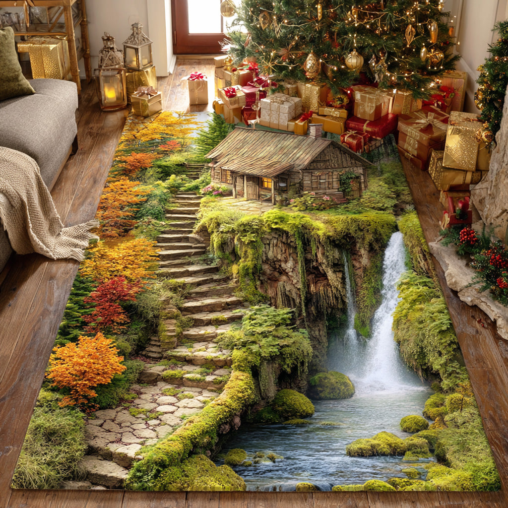 Rustic Cedar Woods Area Rug - Non-Slip Washable 3D Print Rug for Living Room & BedroomTVC2108276