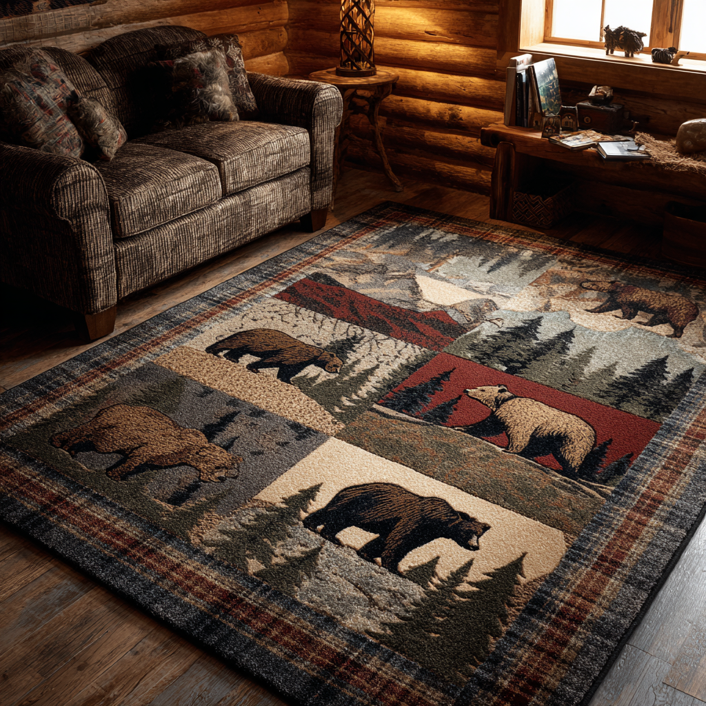 Rustic Field Area Rug - Non-Slip Washable 3D Print Rug for Living Room & BedroomTVC2108276