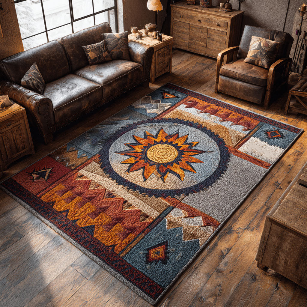Rustic Horizon Star Area Rug - Non-Slip Washable 3D Print Rug for Living Room & BedroomTVC2108276
