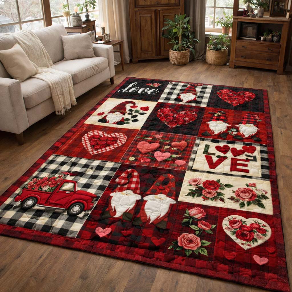 Rustic Love Patch Area Rug - Non-Slip Washable 3D Print Rug for Living Room & BedroomTVC2108365