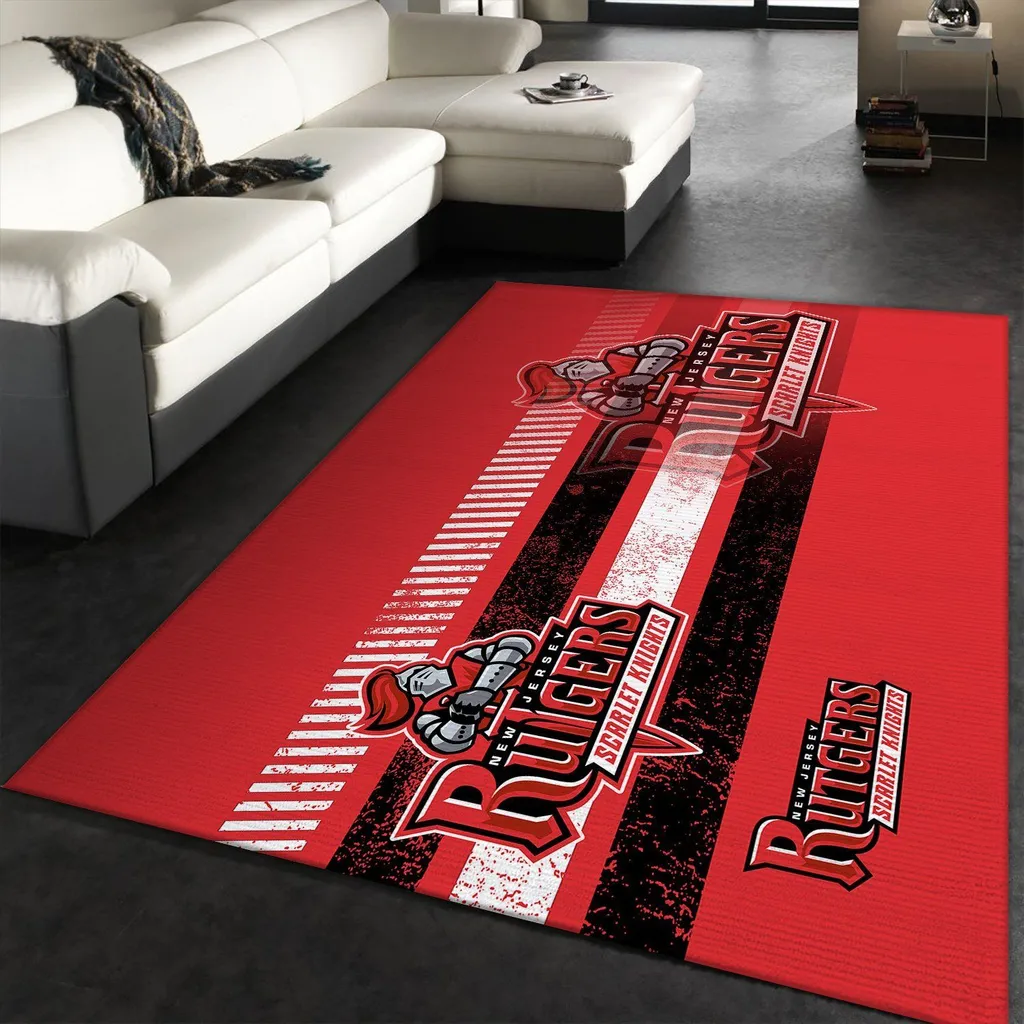 Rutgers Scarlet Knights Area Rug for Home Decor Black and Red