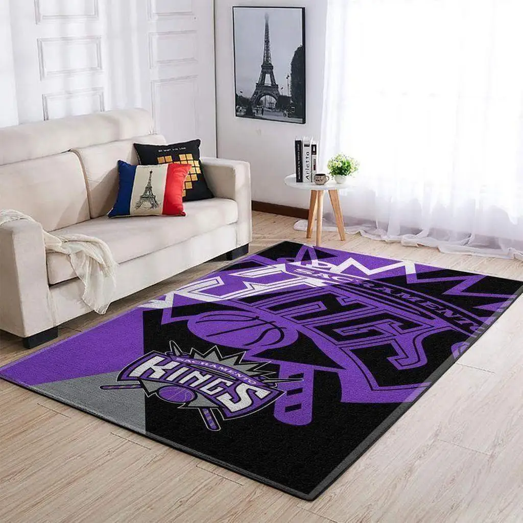 Sacramento Kings Rug - Area for Living Room Decor Black and Purple
