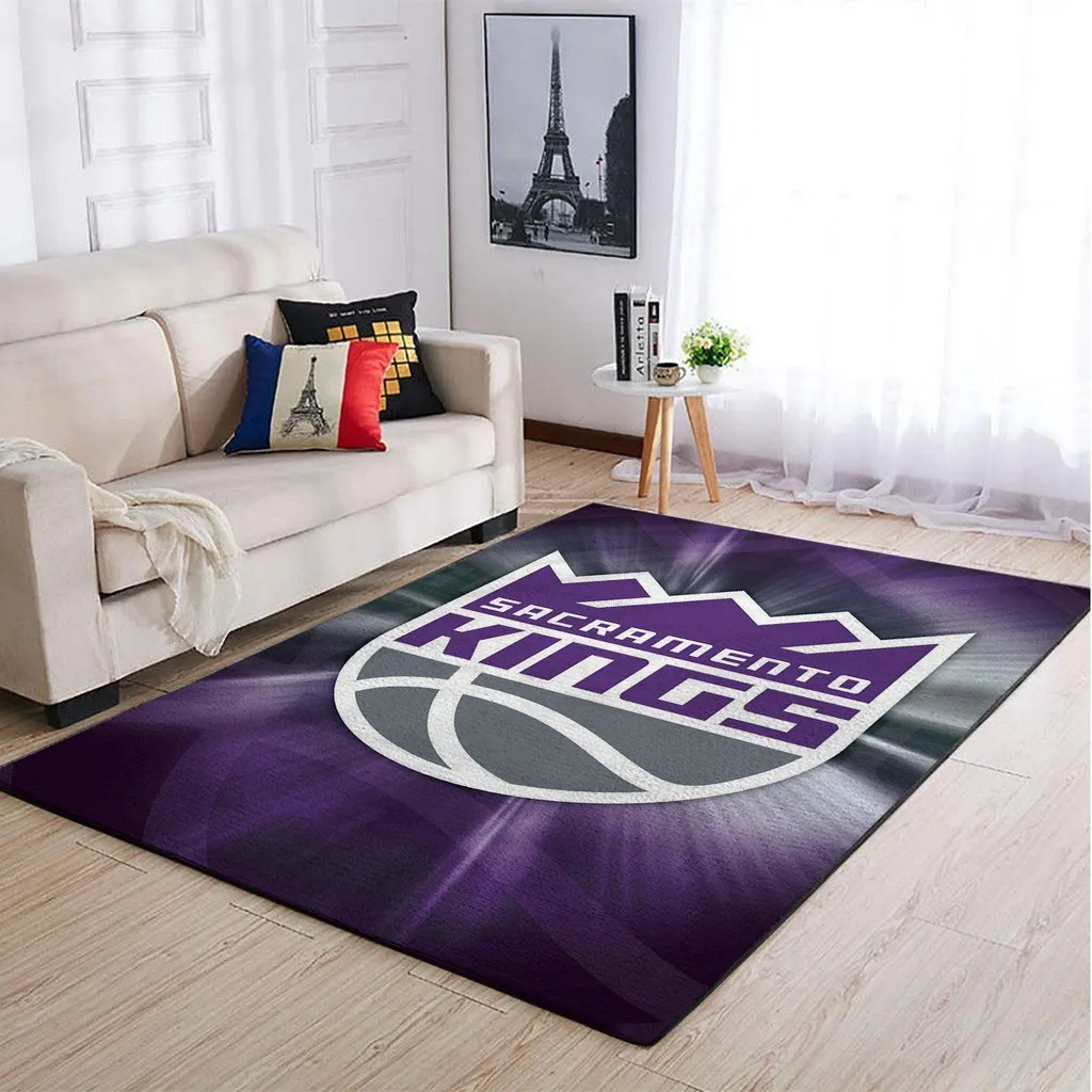 Sacramento Kings Rug - Area Stylish Living Room Decor Purple and Gray