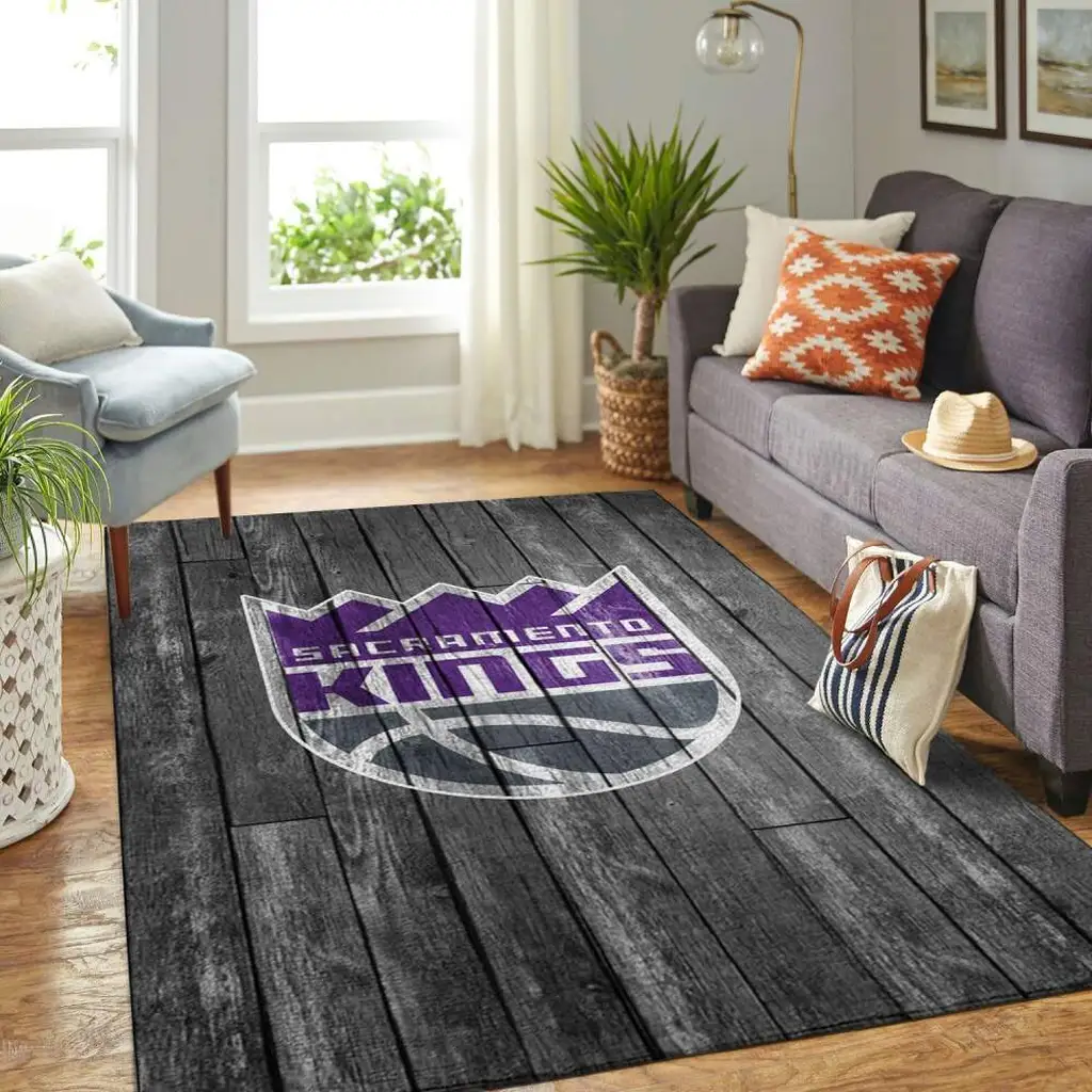 Sacramento Kings Rug - Basketball Team Logo for Fans Purple and Gray