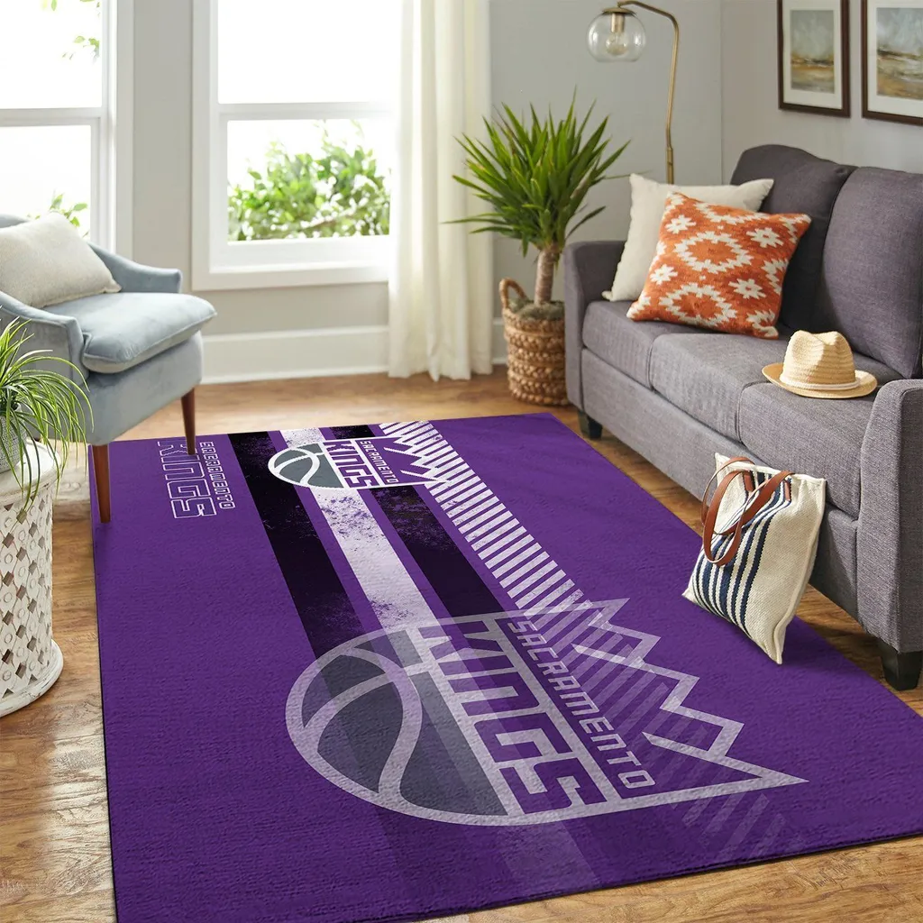 Sacramento Kings Rug - NBA Team Area for Home Decor Black and Purple