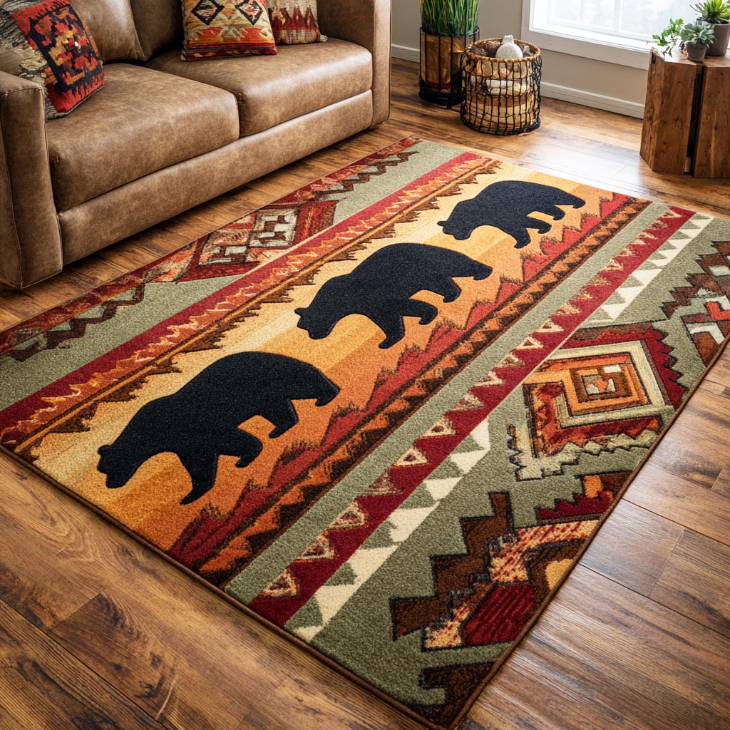 Sacred Bear Area Rug - Non-Slip Washable 3D Print Rug for Living Room & BedroomTVC2108275
