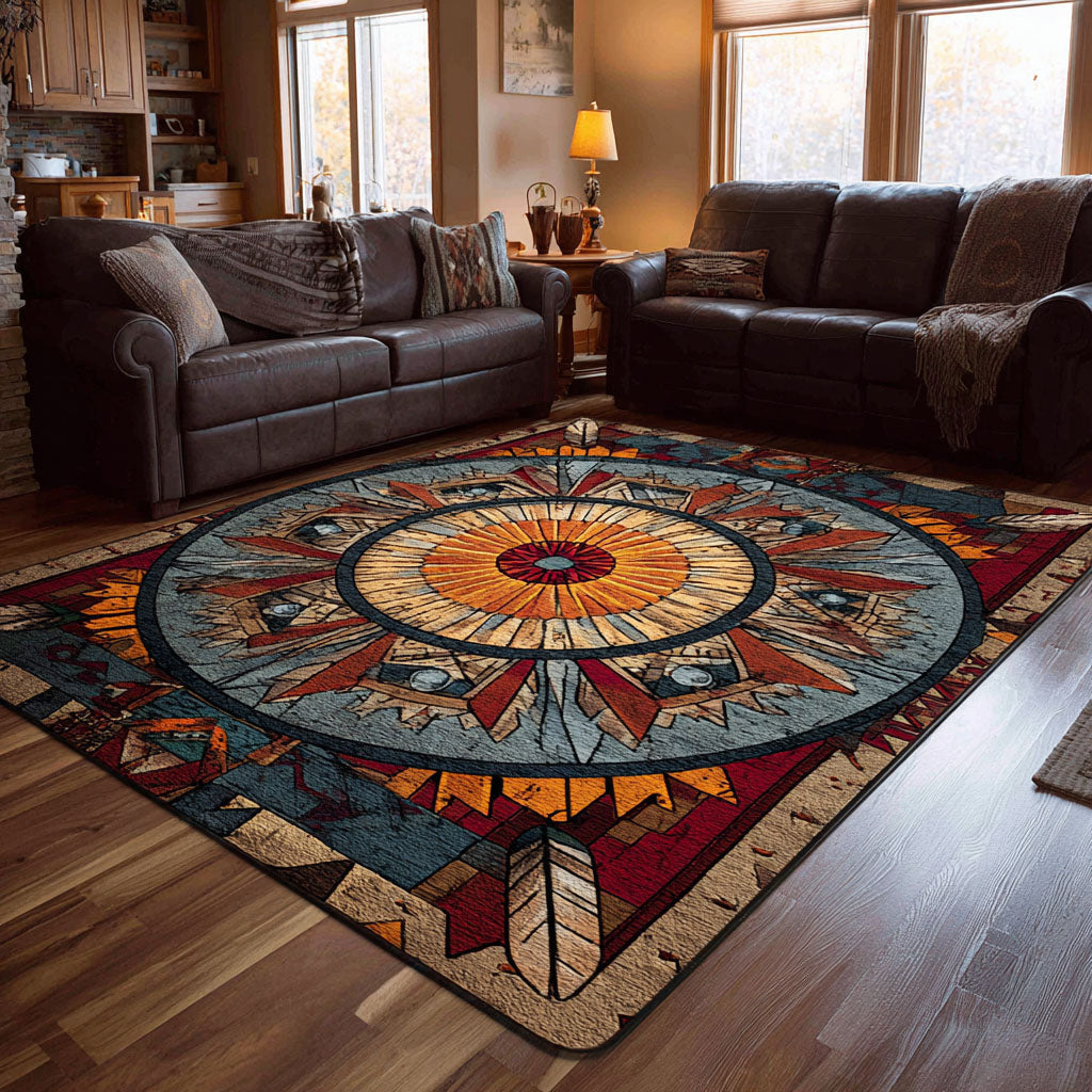 Sacred Canyon Wheel Area Rug - Non-Slip Washable 3D Print Rug for Living Room & BedroomTVC2108274