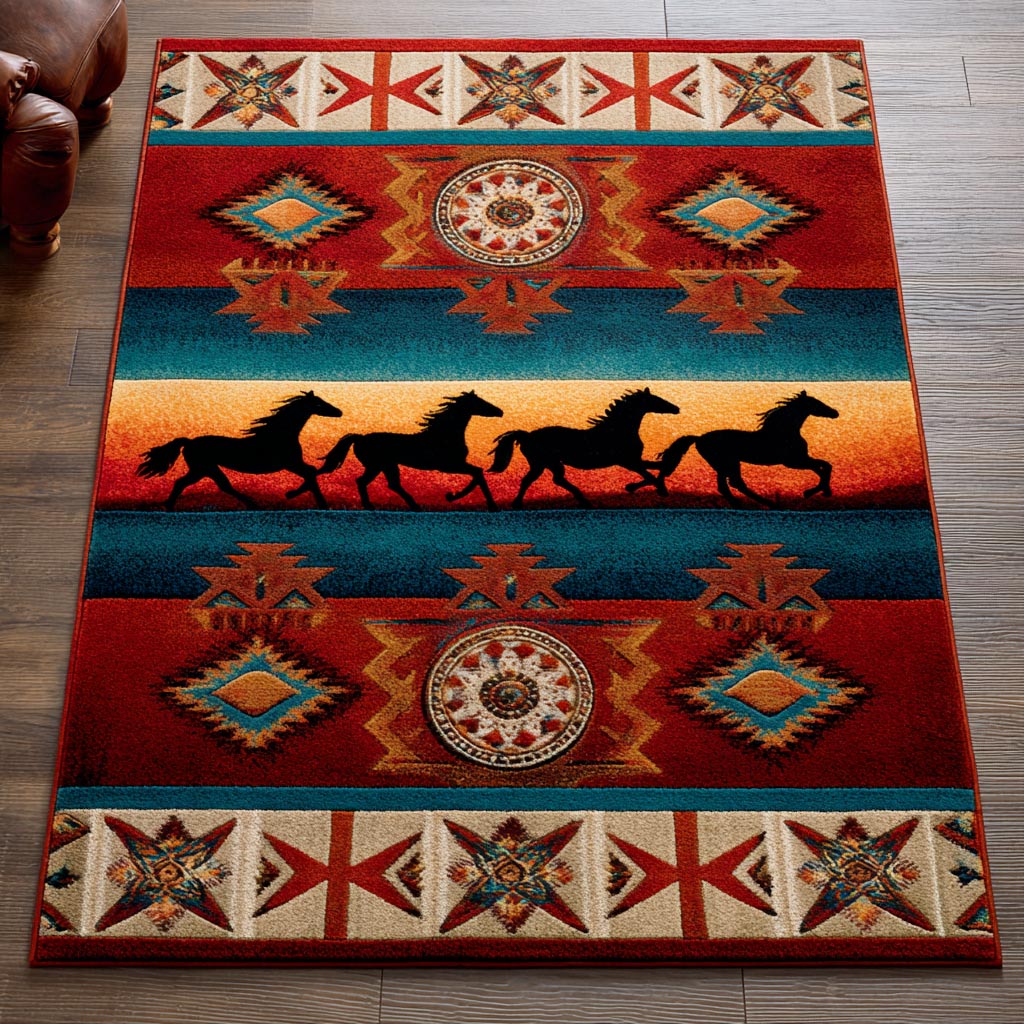 Sacred Horse Area Rug - Non-Slip Washable 3D Print Rug for Living Room & BedroomTVC2108273