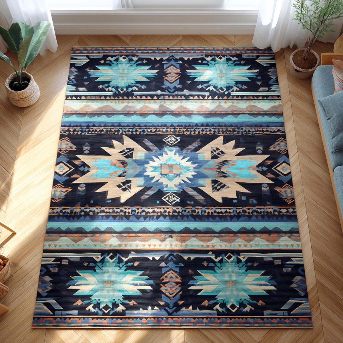 Sacred Roots Area Rug - Non-Slip Washable 3D Print Rug for Living Room & BedroomTVC2108252