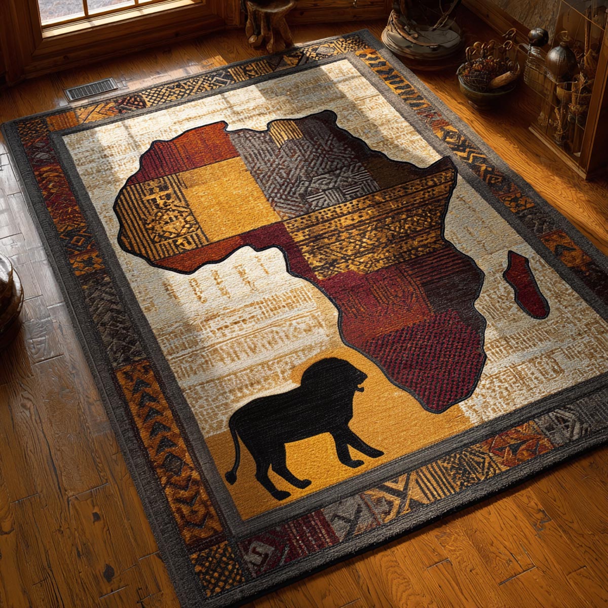 Safari Elegance Area Rug - Non-Slip Washable 3D Print Rug for Living Room & BedroomTVC2108273