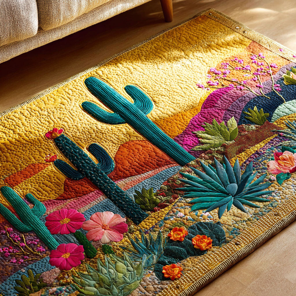 Saguaro Sun Area Rug - Non-Slip Washable 3D Print Rug for Living Room & BedroomTVC2108252
