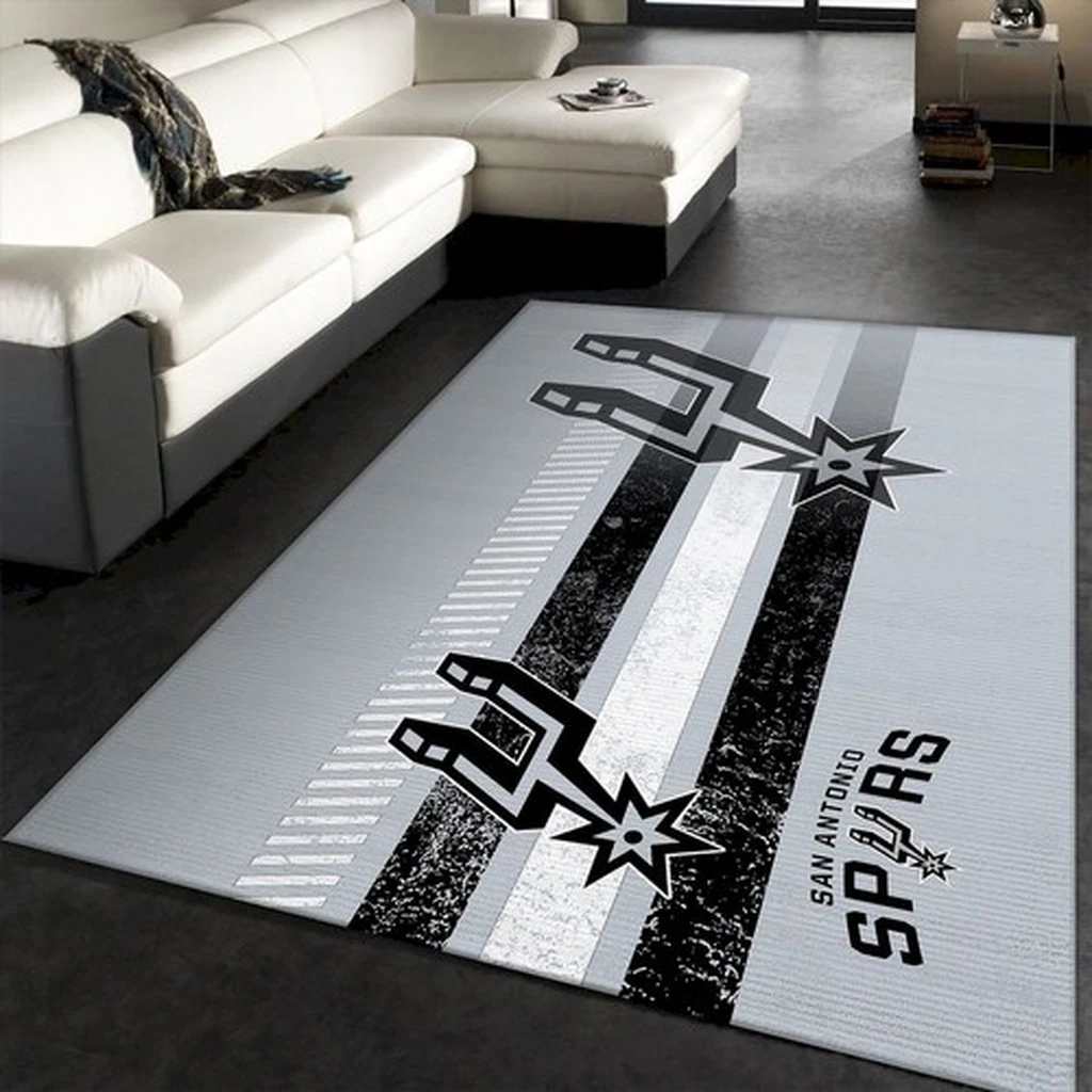 San Antonio Spurs Rug - Area Modern Style for Living Room Decor Red and White