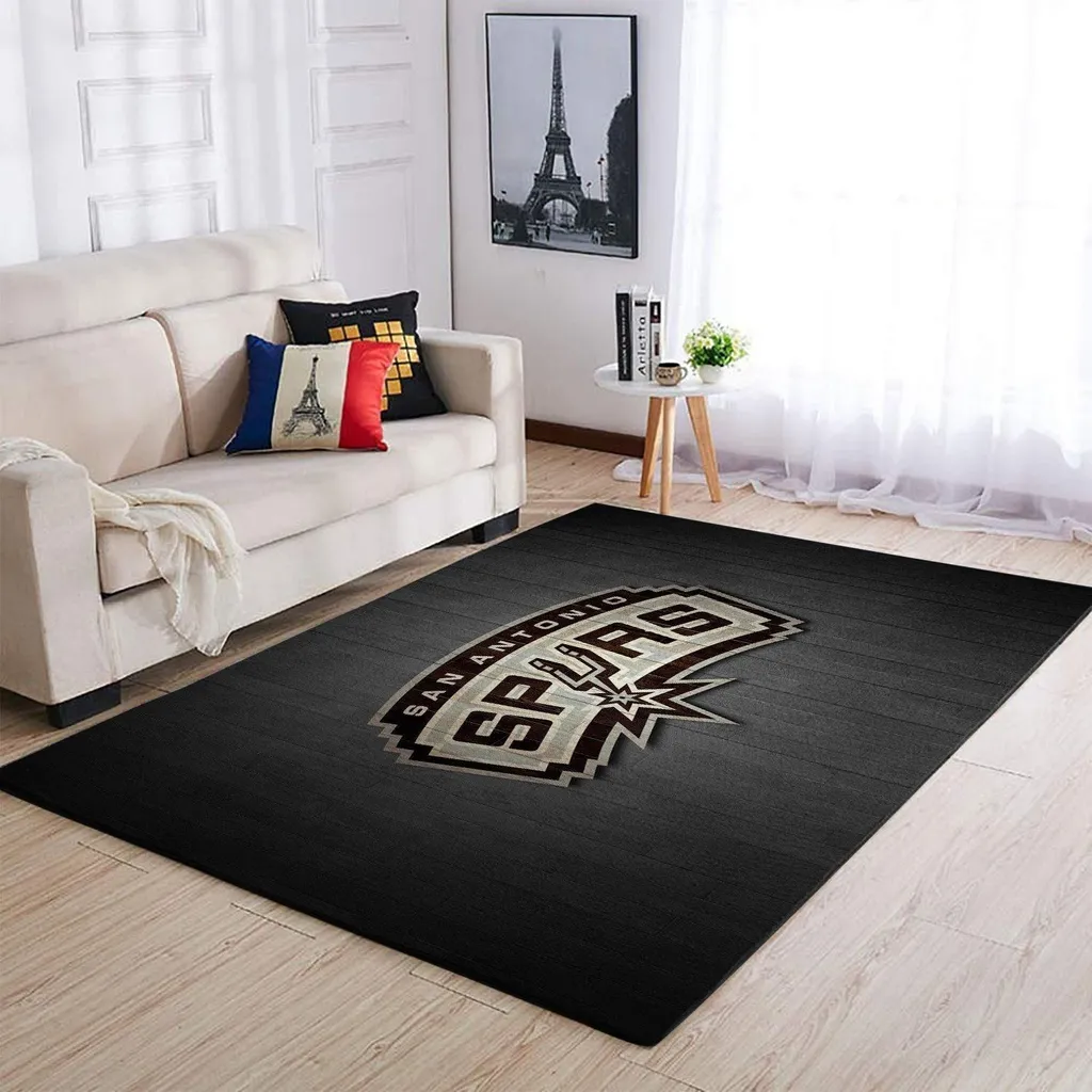 San Antonio Spurs Rug - Area Perfect for Living Room Decor Black and Yellow