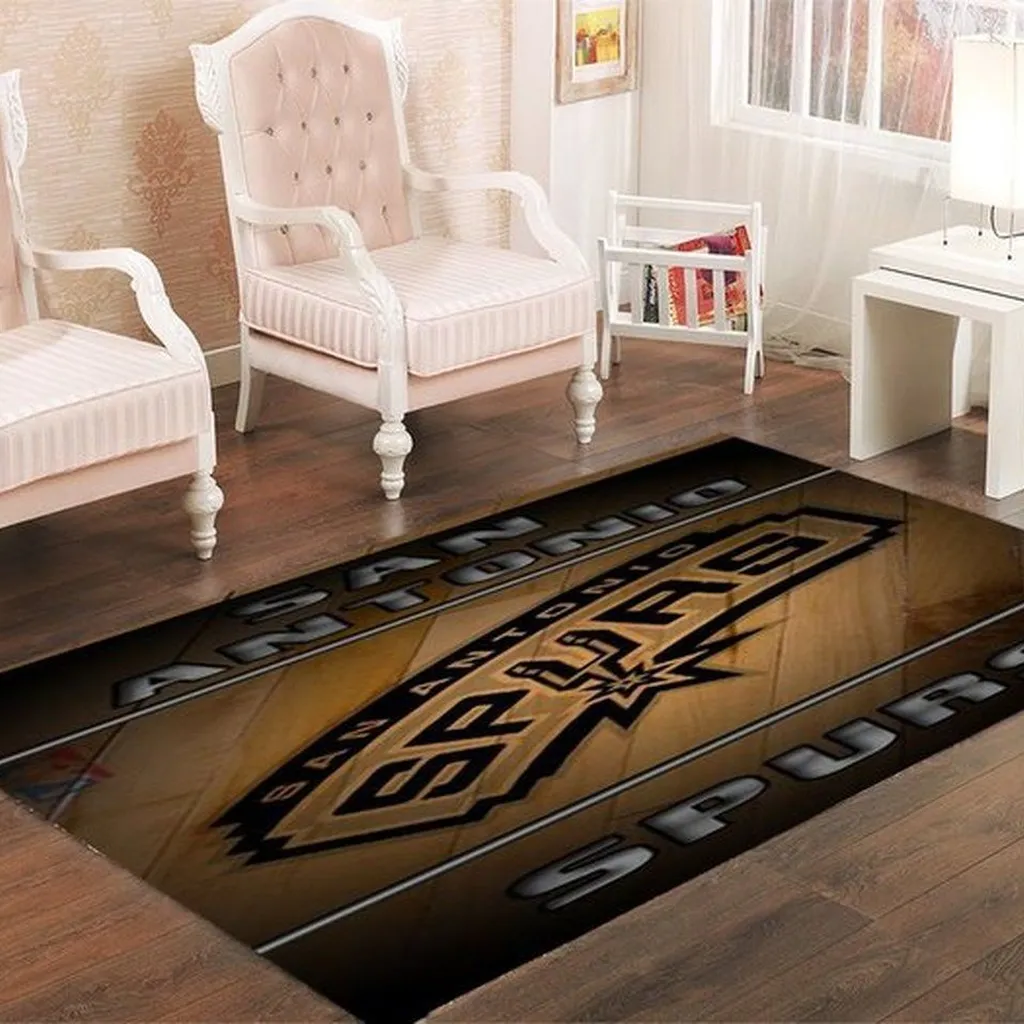 San Antonio Spurs Rug - Area Perfect for Sports Fans Black and Blue