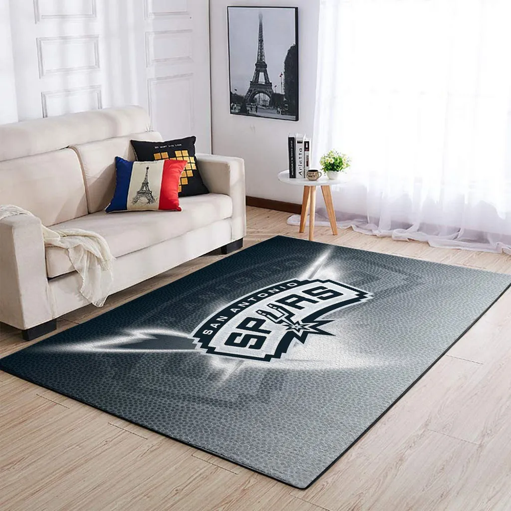 San Antonio Spurs Rug - Fan for Home Office Decor Black and Gray