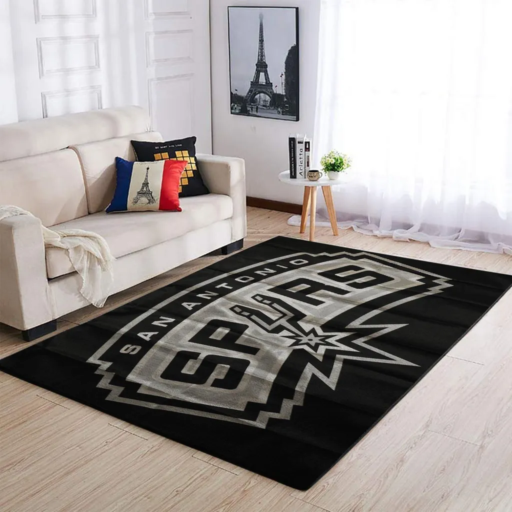 San Antonio Spurs Rug - for Living Room Decor and Comfort Red and Gray