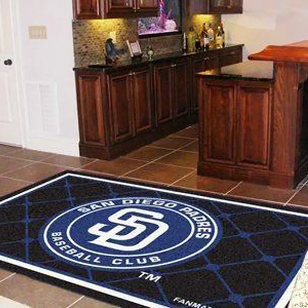 San Diego Padres Rug - Baseball Club Area for Home Black and Green
