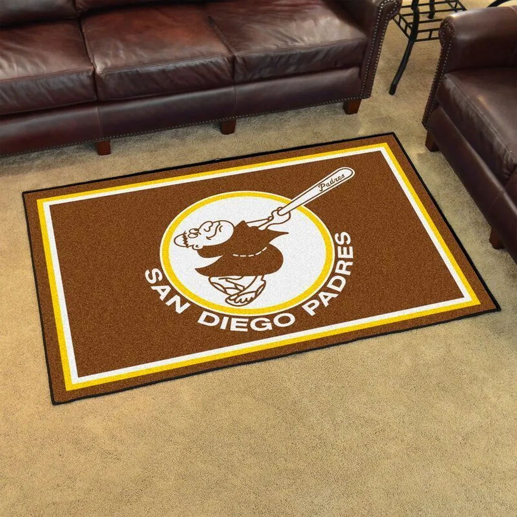 San Diego Padres Rug - for Living Room Decor Black and Orange