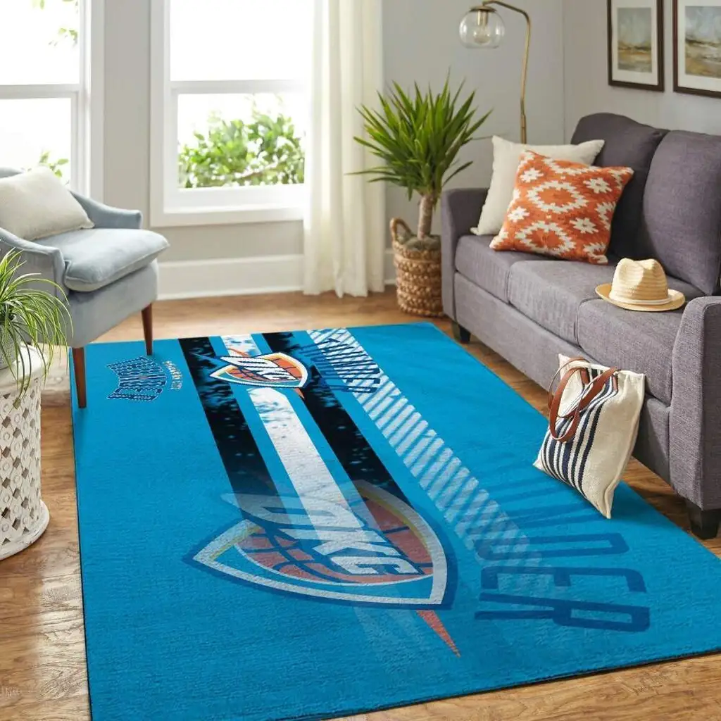 San Francisco 49ers Rug - SF Striped for Living Room Decor Pink and White