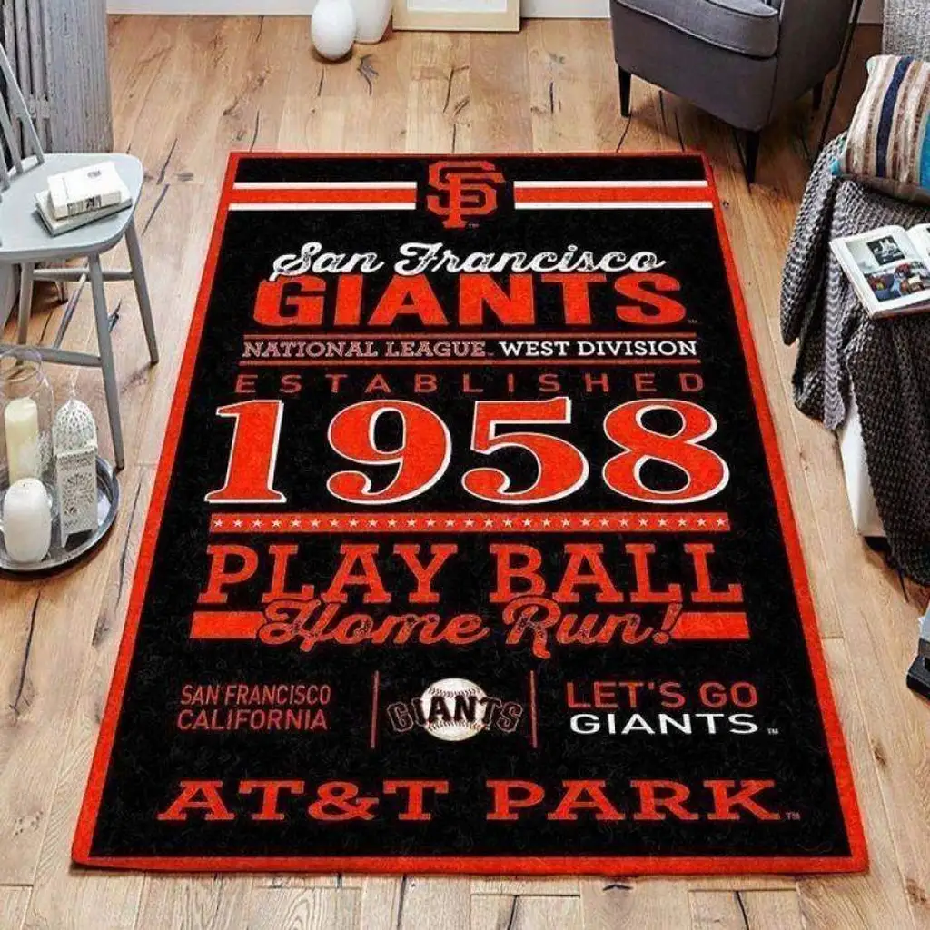 San Francisco Giants Rug - Area for Home Decor Black and Orange
