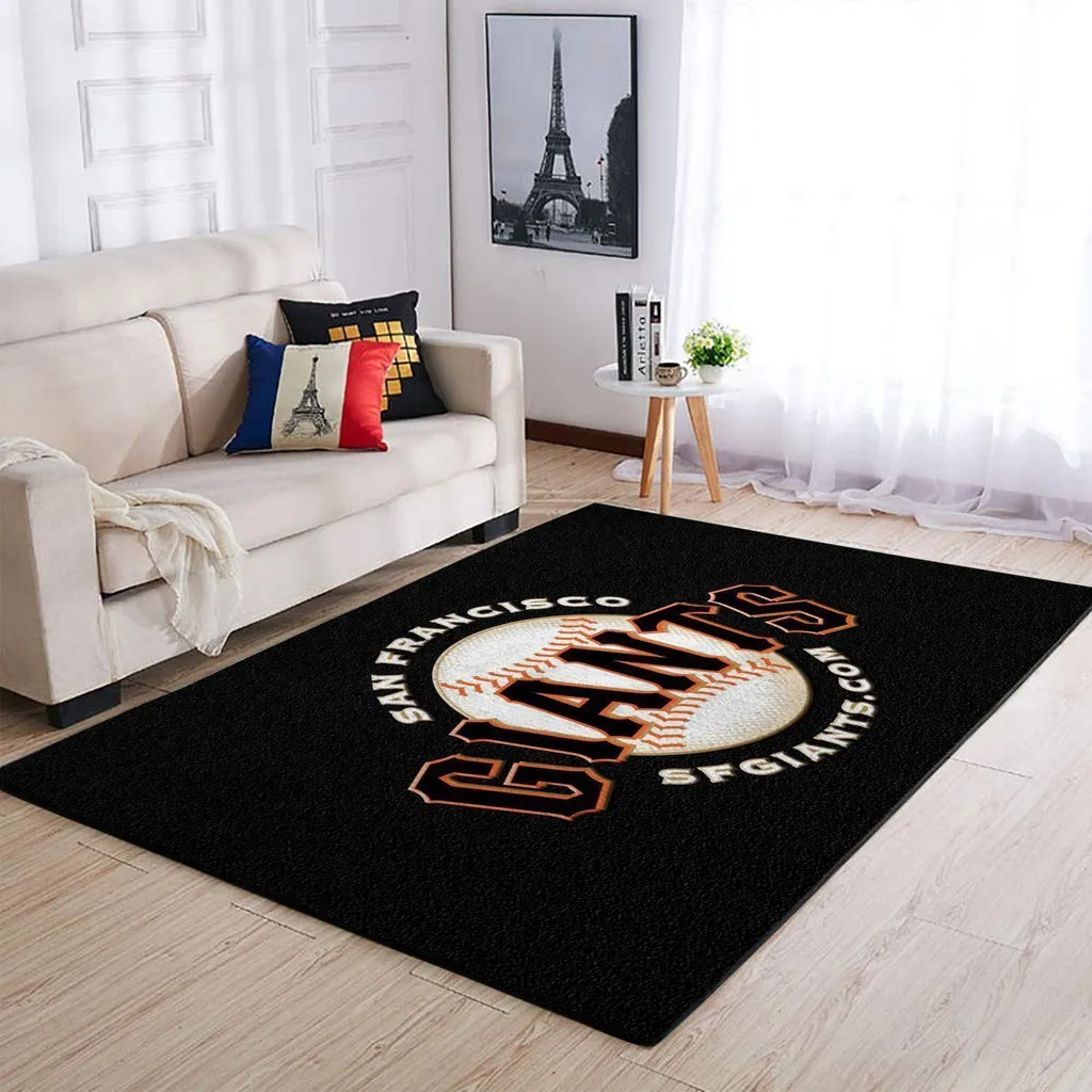 San Francisco Giants Rug - Baseball Team Area Design Gray and White