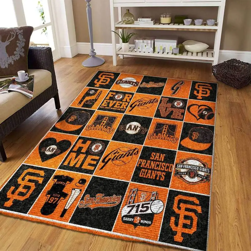 San Francisco Giants Rug - Sport Floor Mat for Fans Black and Green
