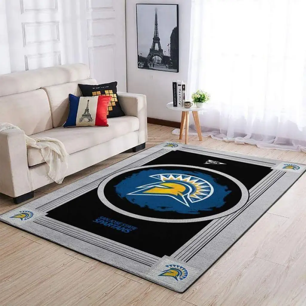San Jose State Spartans Rug for Home Decor Black and Blue