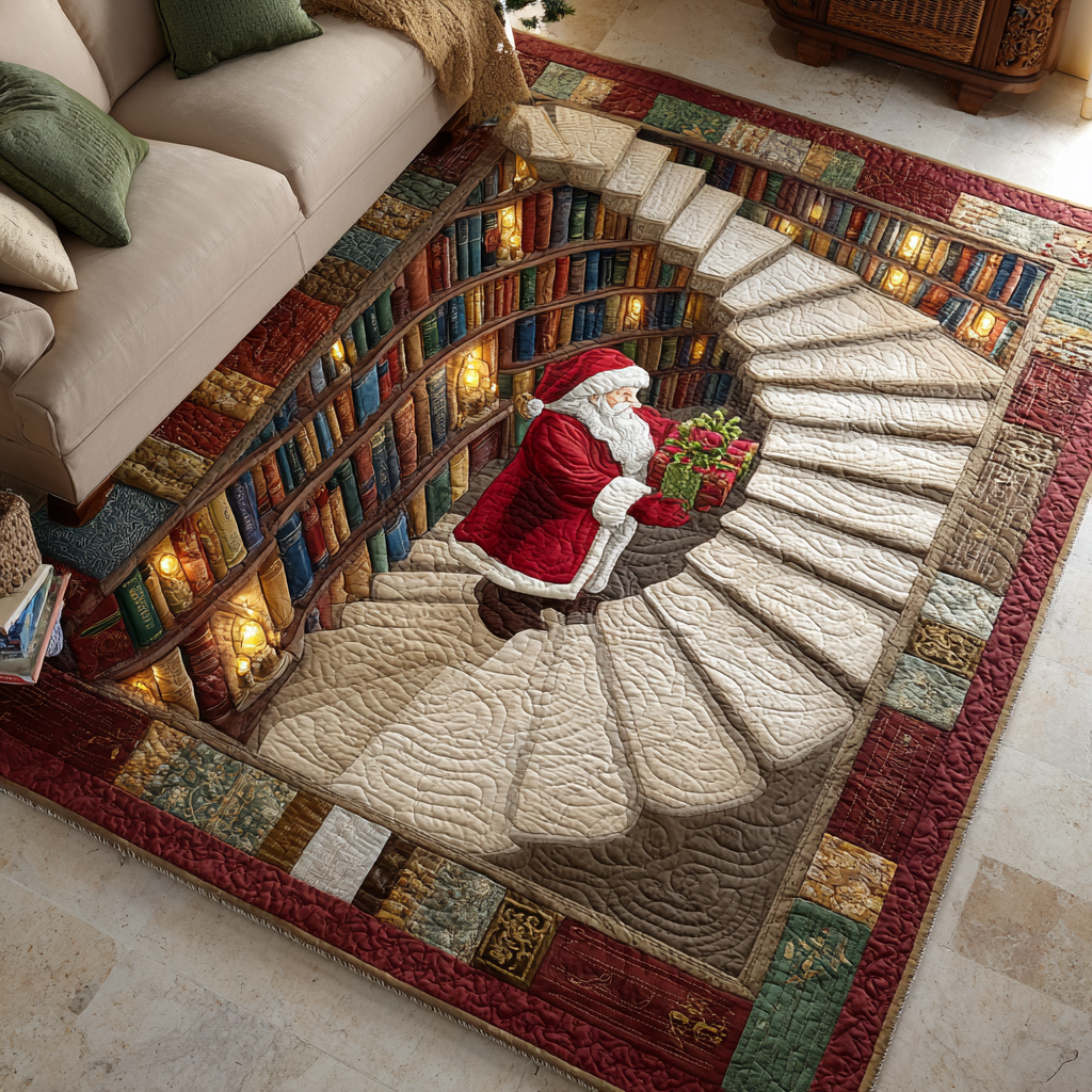 Santa Harmony Christmas Area Rug - Non-Slip Washable 3D Print Rug for Living Room & BedroomTVC2108272