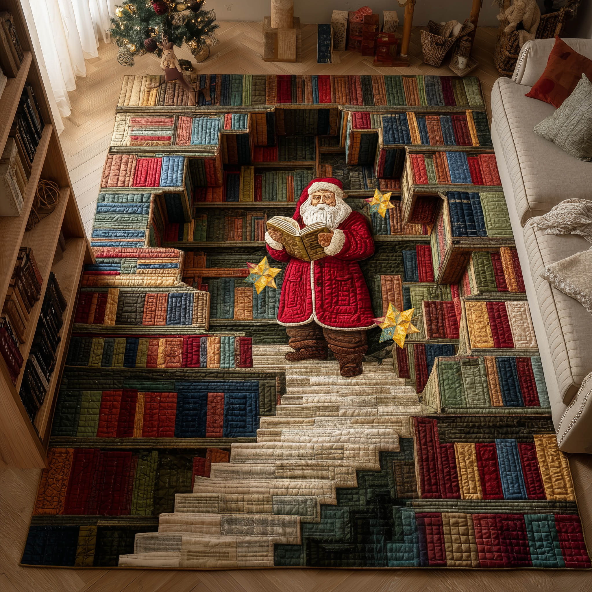Santa Hobby Christmas Area Rug - Non-Slip Washable 3D Print Rug for Living Room & Bedroom (DesignTVC2108395