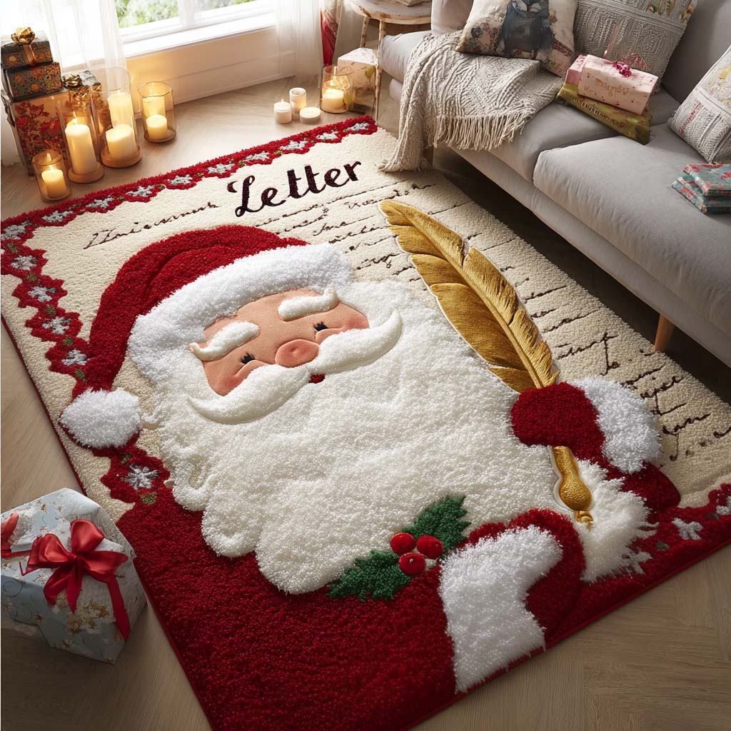 Santa Letter Christmas Area Rug - Non-Slip Washable 3D Print Rug for Living Room & BedroomTVC2108272