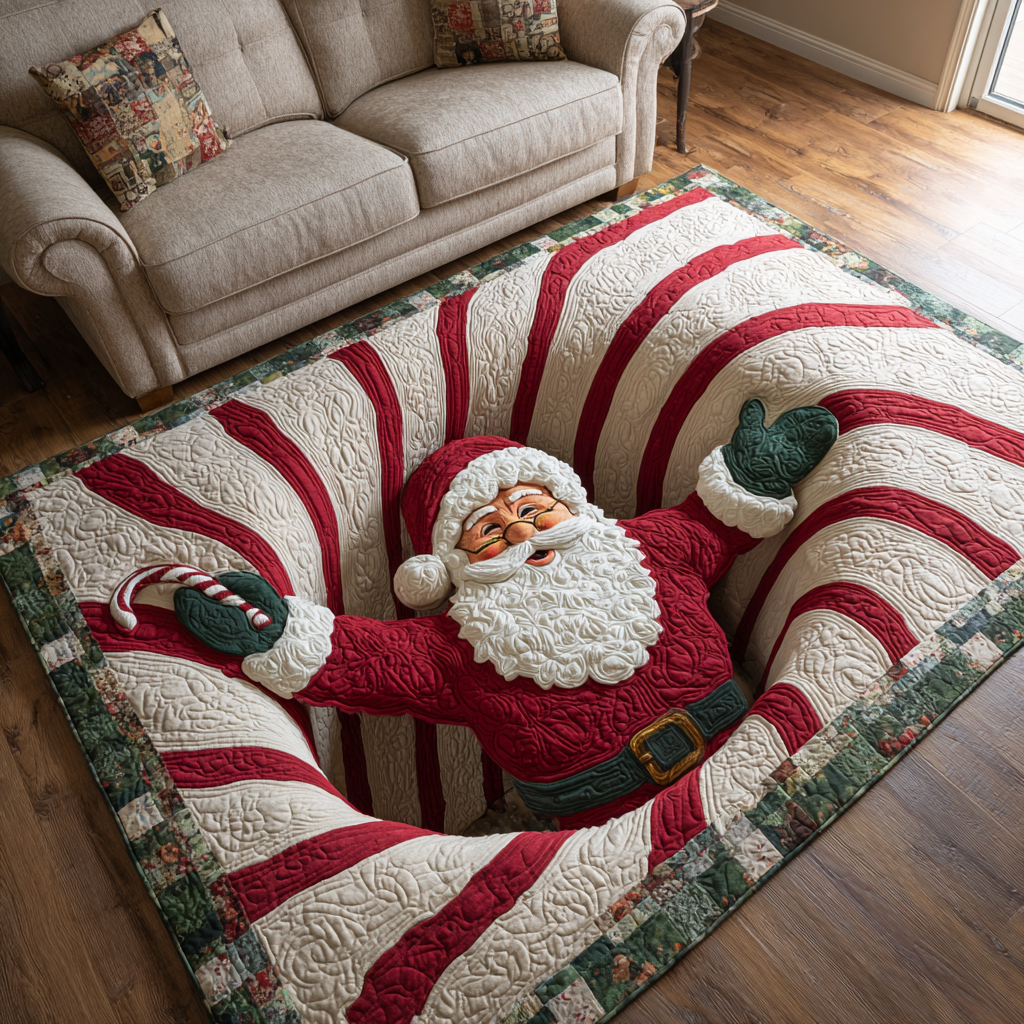 Santa Wonder Christmas Area Rug - Non-Slip Washable 3D Print Rug for Living Room & BedroomTVC2108252
