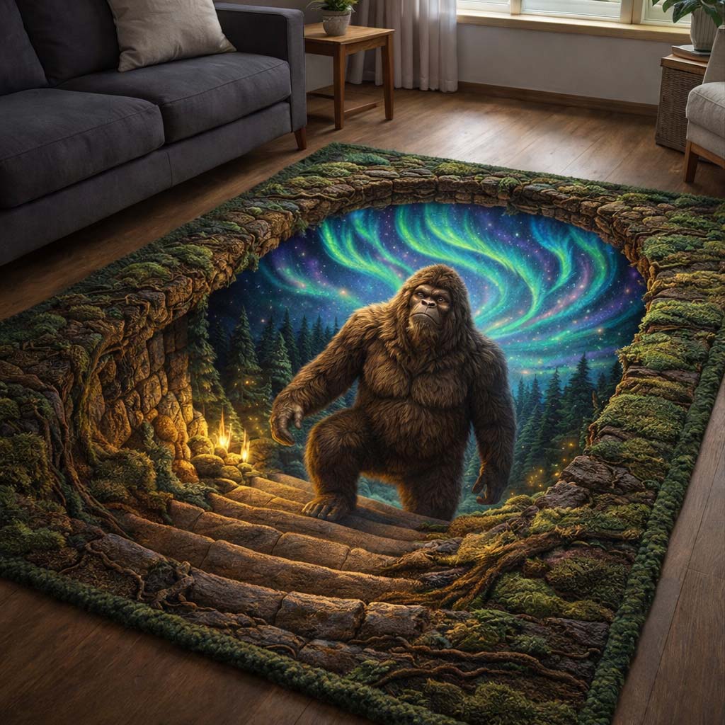 Sasquatch Area Rug - Non-Slip Washable 3D Print Rug for Living Room & BedroomTVC2108395