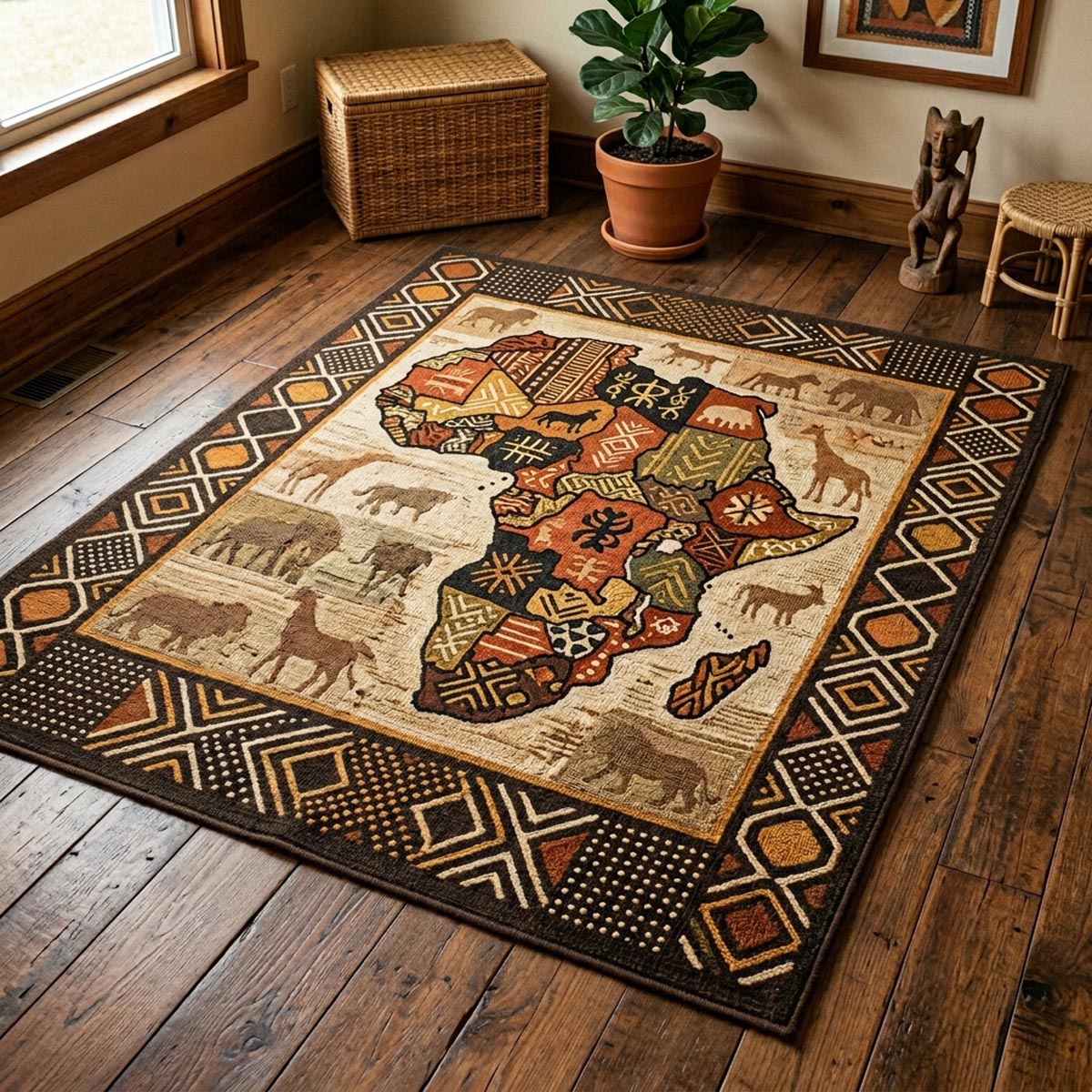 Savanna Spirit Area Rug - Non-Slip Washable 3D Print Rug for Living Room & BedroomTVC2108271