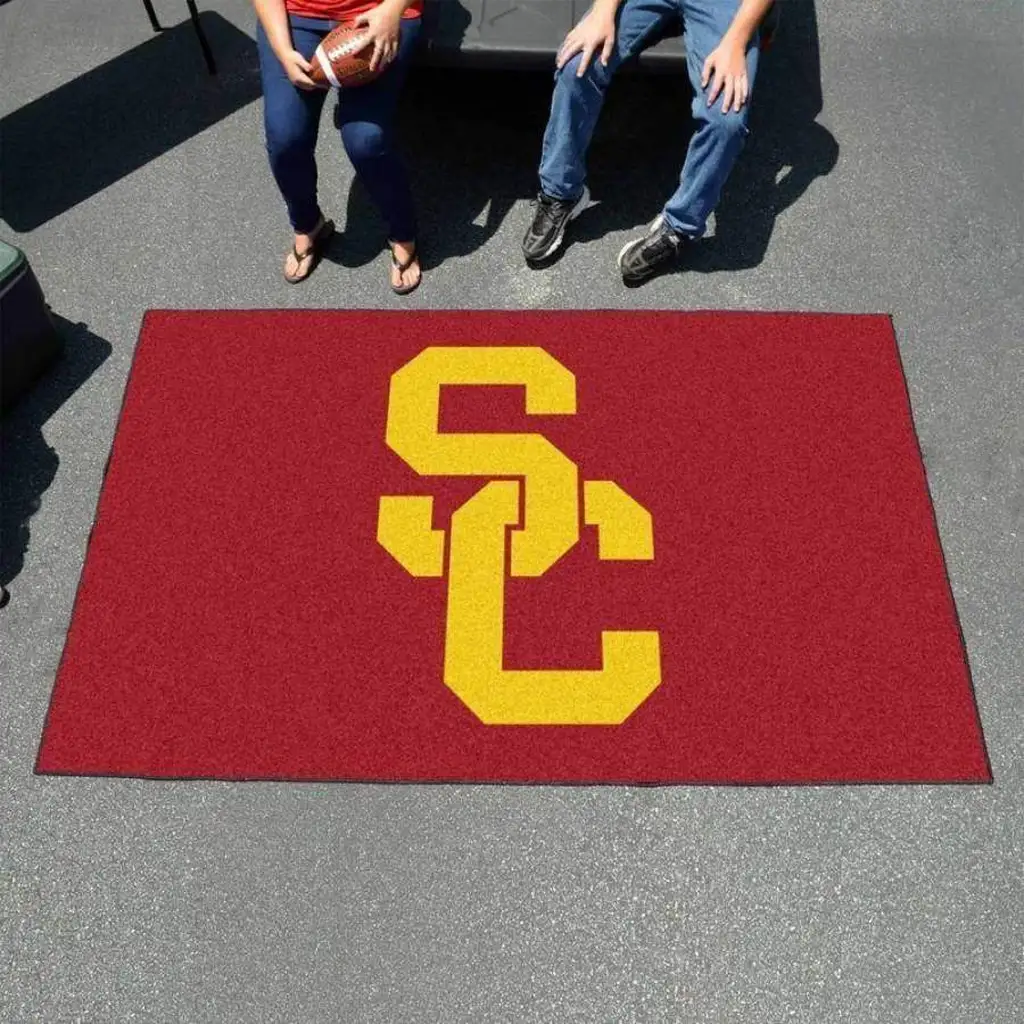 SC Logo Rug Durable for Indoor and Outdoor Use Black and Yellow