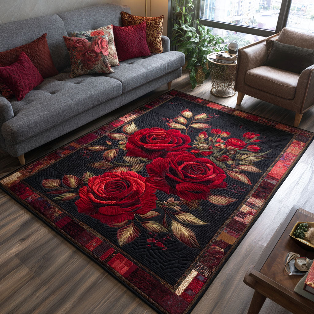 Scarlet Petal Area Rug - Non-Slip Washable 3D Print Rug for Living Room & BedroomTVC2108252