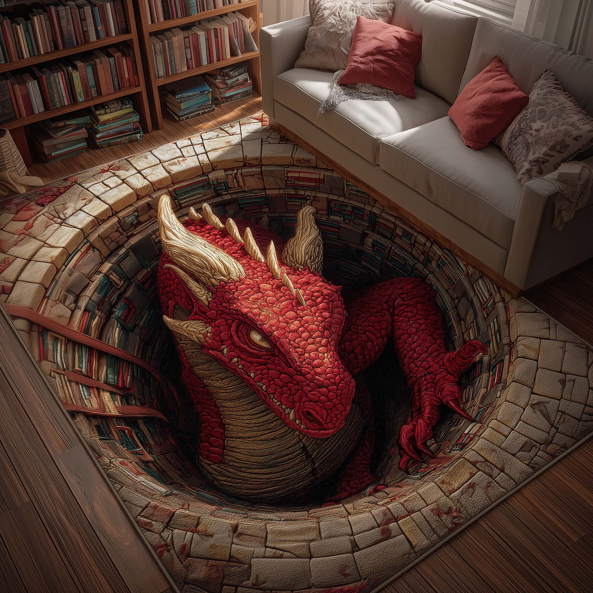 Scarlet Pit Area Rug - Non-Slip Washable 3D Print Rug for Living Room & BedroomTVC2108395