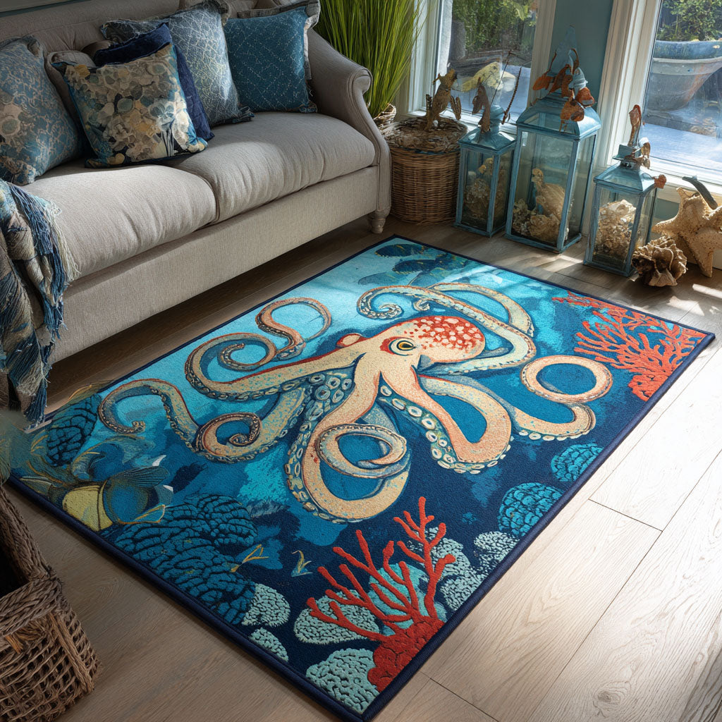 Sea Spiral Area Rug - Non-Slip Washable 3D Print Rug for Living Room & BedroomTVC2108271