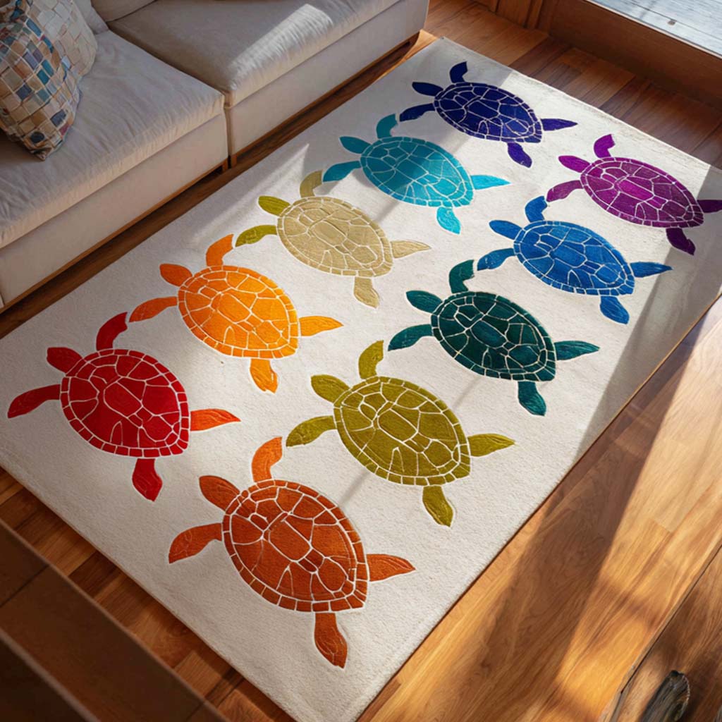 Sea Turtle Area Rug - Non-Slip Washable 3D Print Rug for Living Room & BedroomTVC2108271