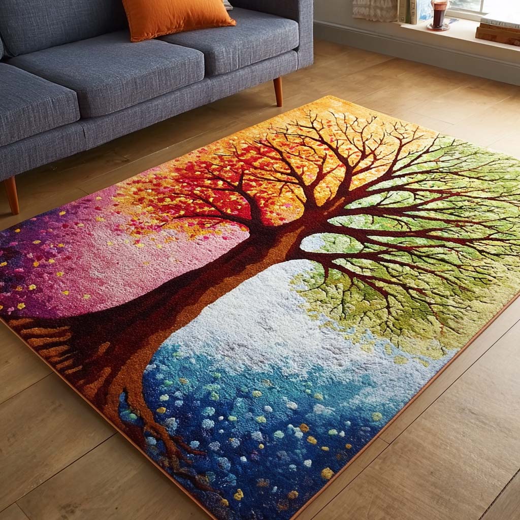 Seasonal Glow Area Rug - Non-Slip Washable 3D Print Rug for Living Room & BedroomTVC2108271